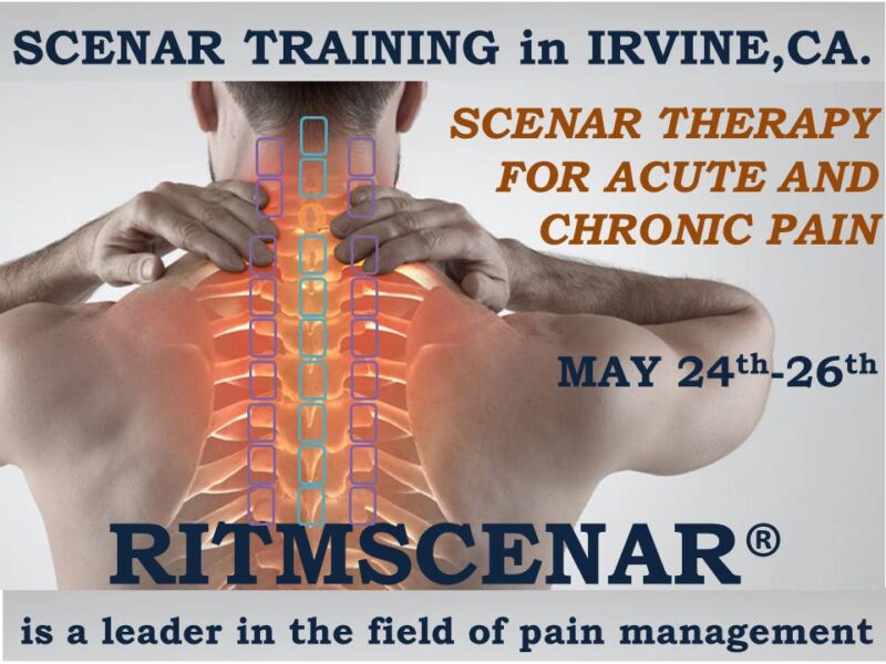 SCENAR training poster for acute and chronic pain in Irvine, California