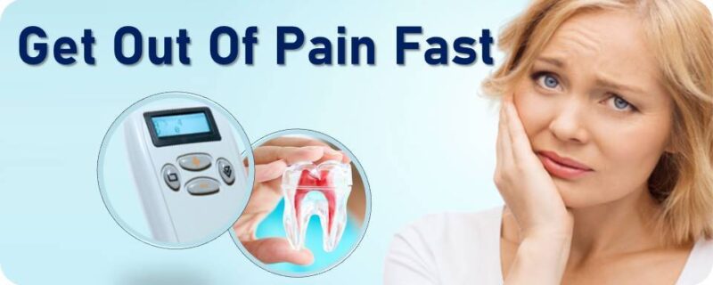 Poster advertising fast pain relief with SCENAR therapy