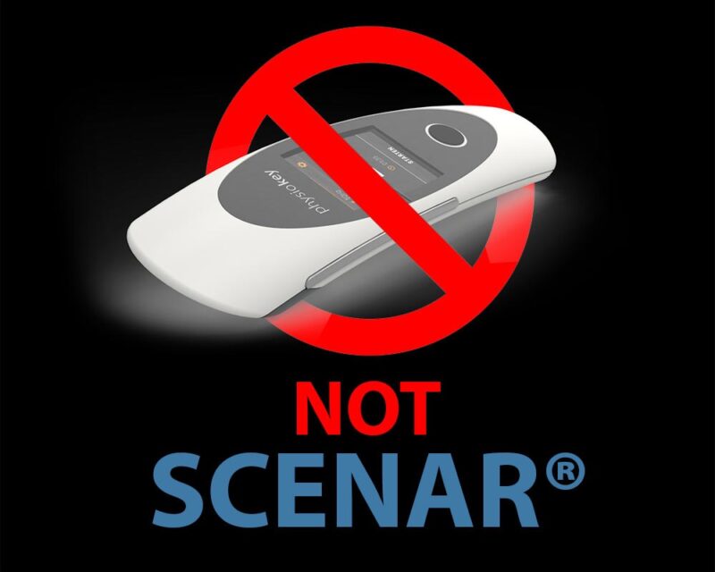 PhysioKey device with a 'Not SCENAR' overlay
