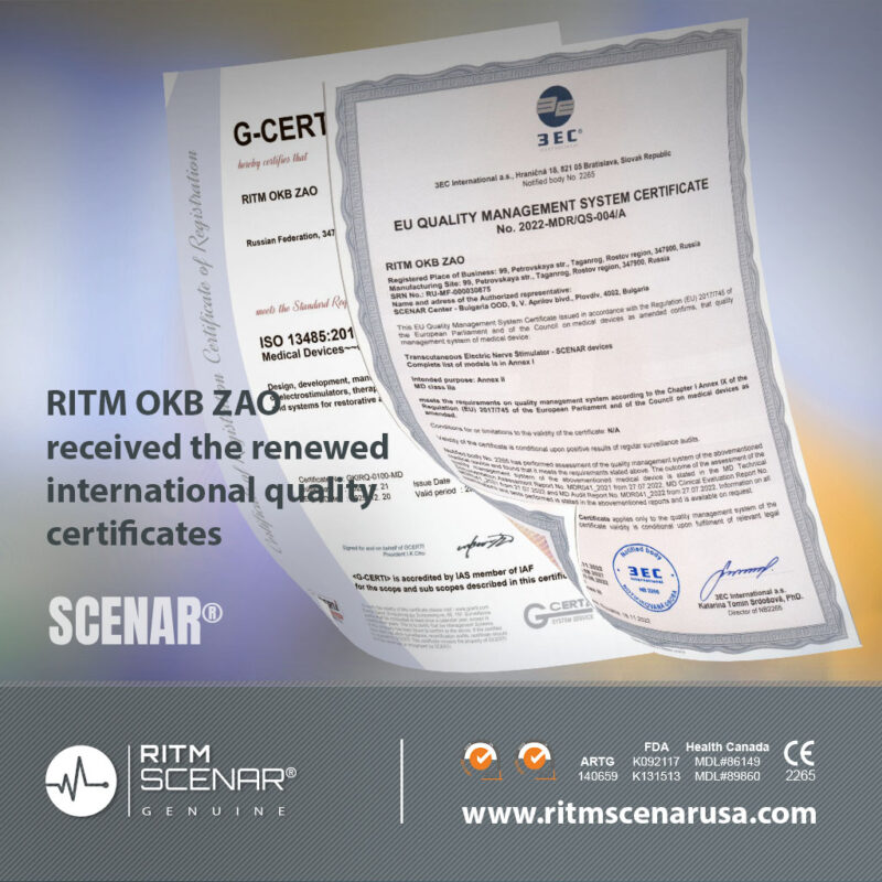 RITM OKB ZAO renewed international quality certificates for medical devices