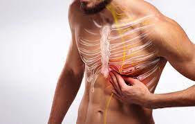 1) Place the coaxial electrode of the SCENAR device at the point of maximum pain in the front, asking the patient to point at the most painful place with one finger.
